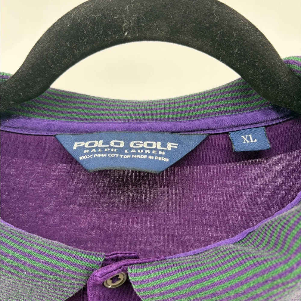 Polo Ralph Lauren Polo Golf Shirt Mens Size XL Purple Long Sleeve Shirt, Vintage